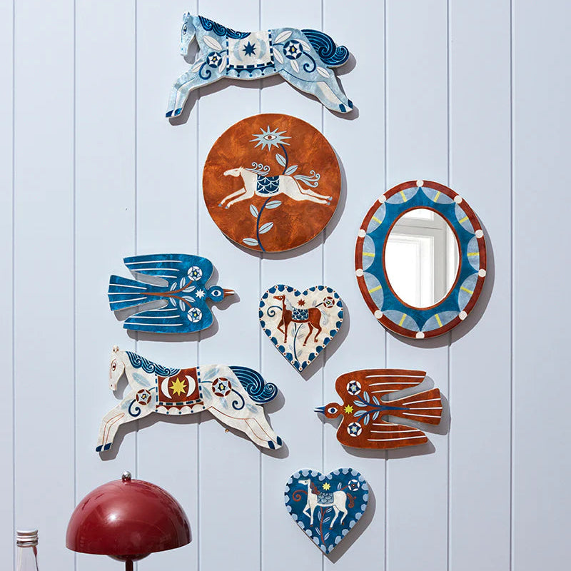J & CO PALOMA WALL ART: BLUE HORSE
