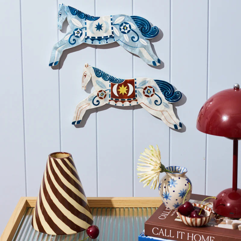 J & CO PALOMA WALL ART: WHITE HORSE