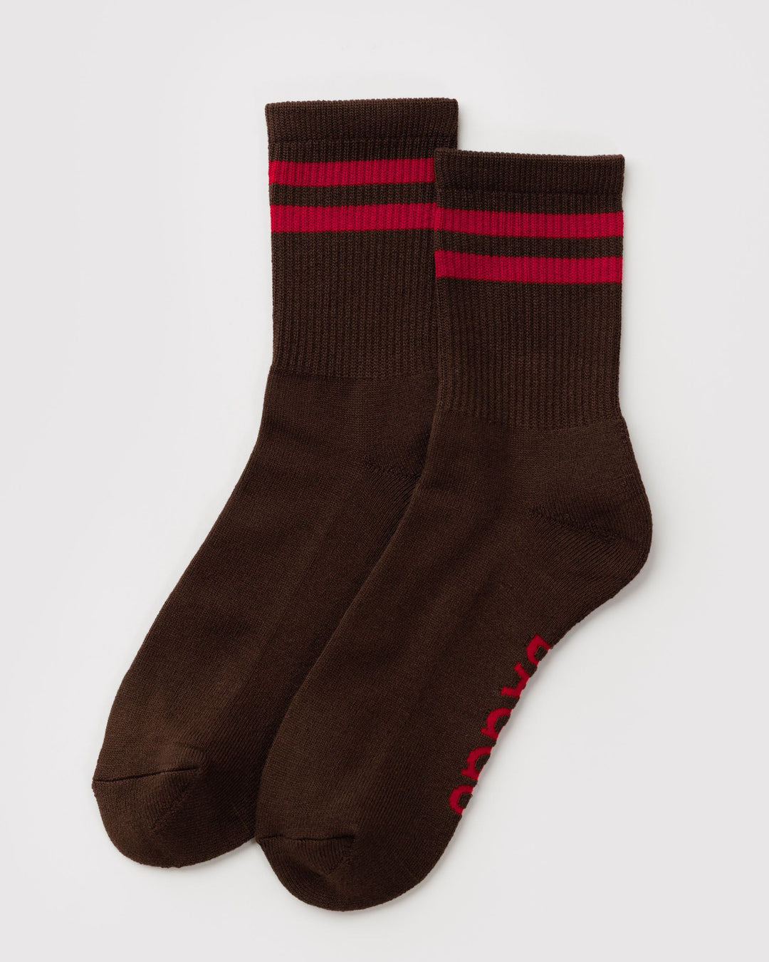 BAGGU RIBBED SOCK: COFFEE STRIPE