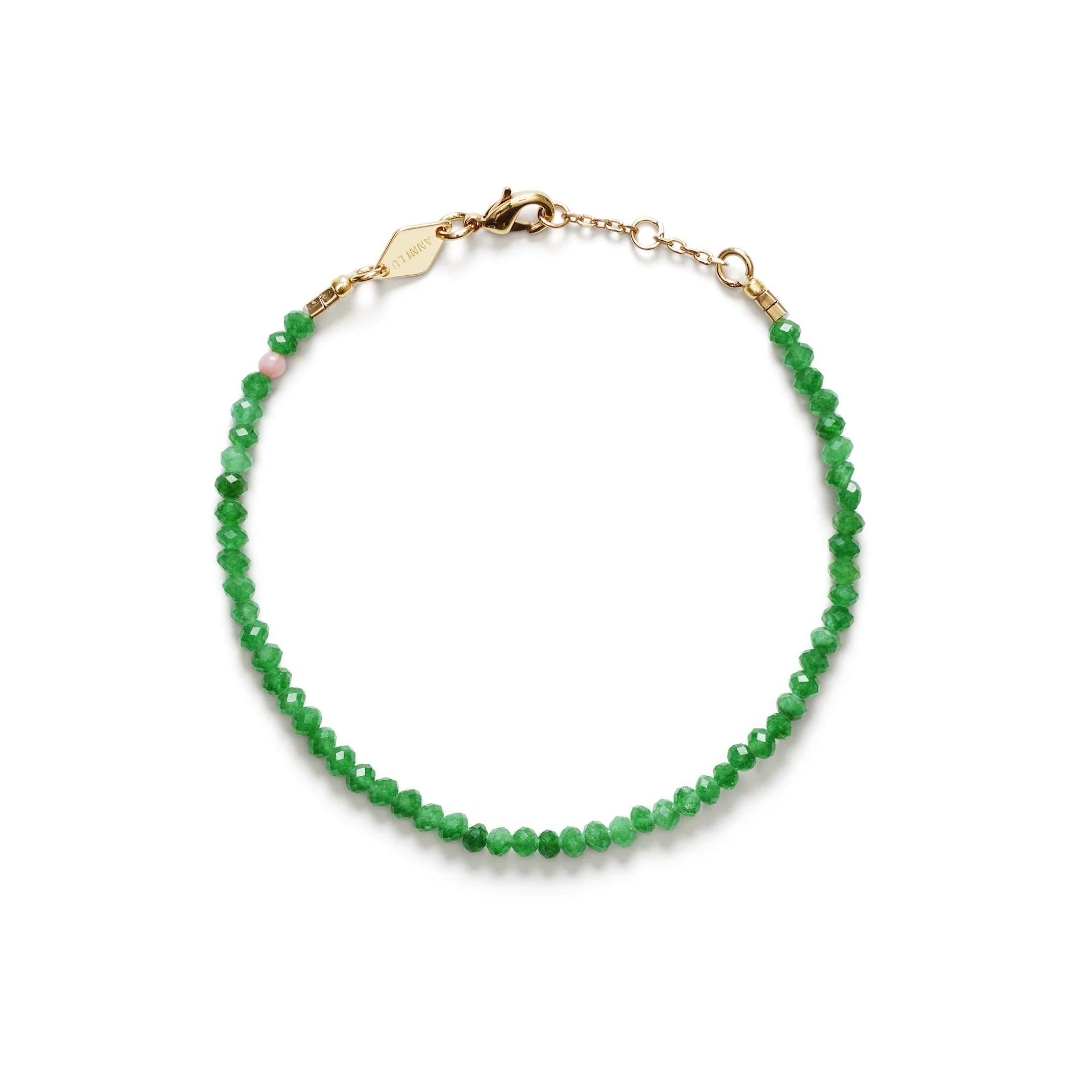 ANNI LU TAN LINE BRACELET: GREEN JADE