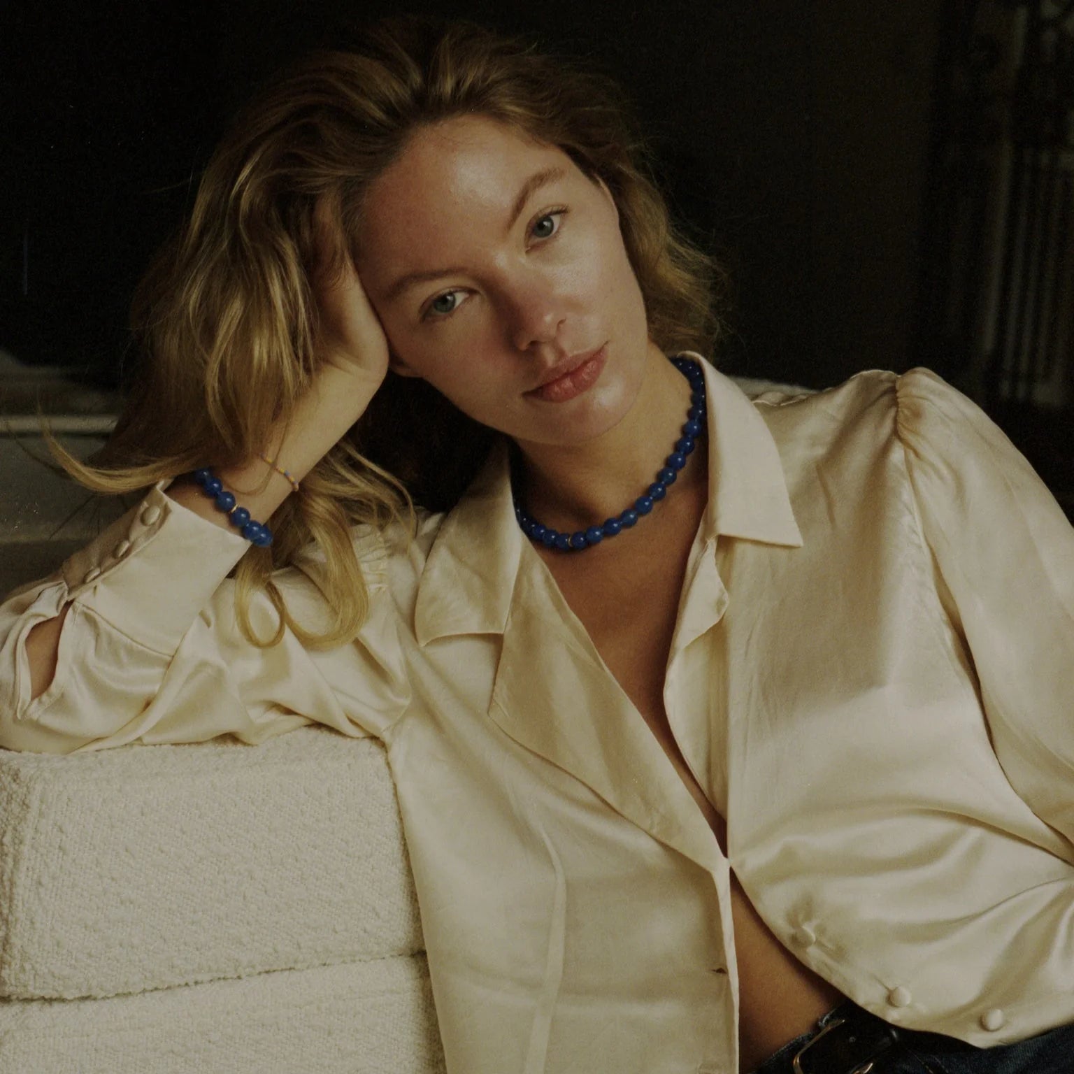 ANNI LU BALL NECKLACE: PACIFIC BLUE