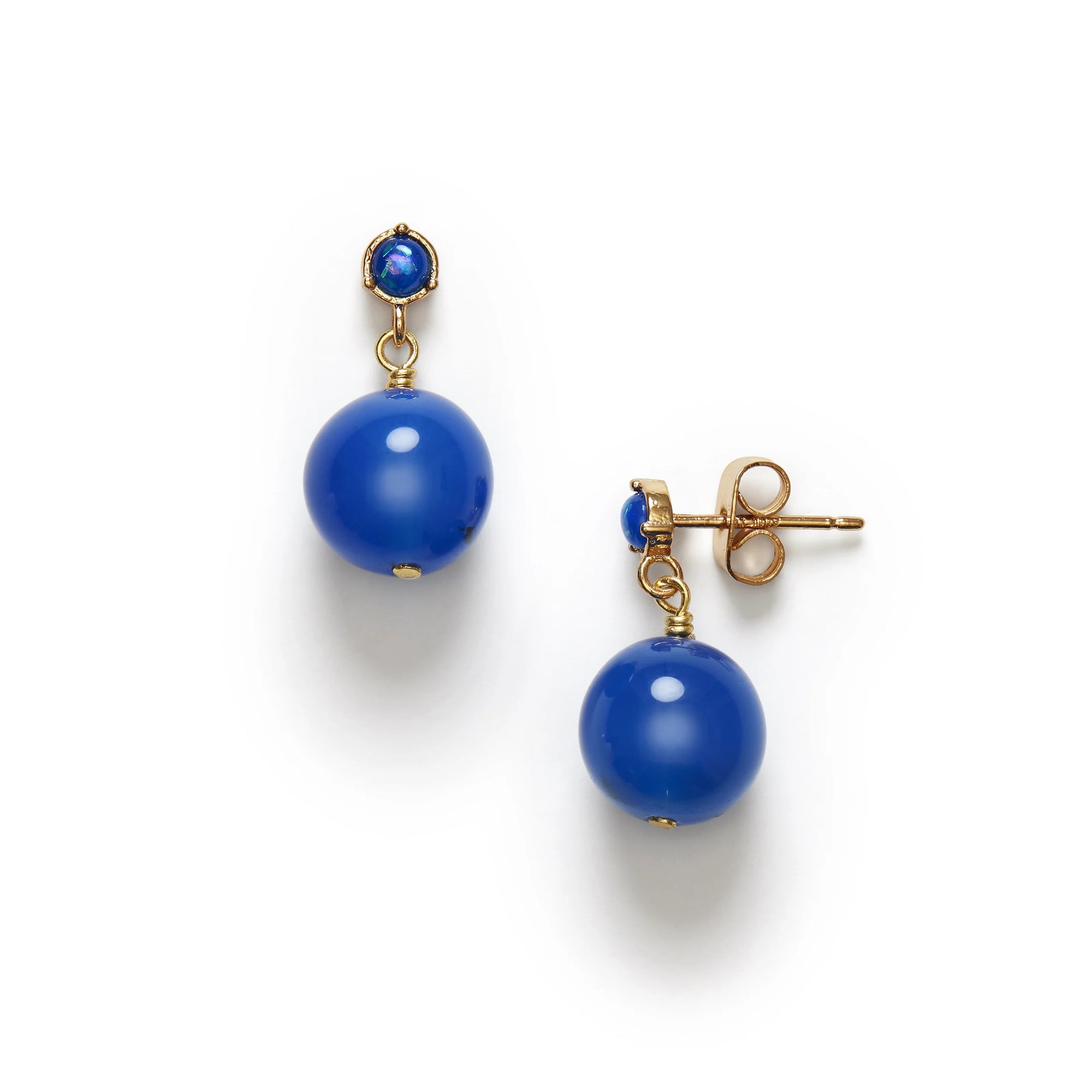 ANNI LU BALL EARRING: PACIFIC BLUE