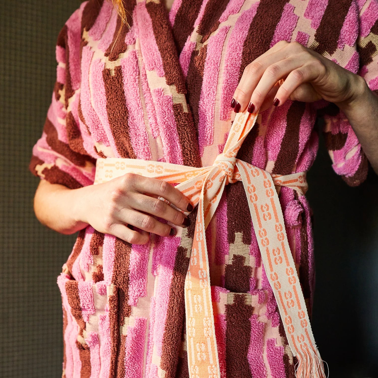 SAGE & CLARE NISHA TERRY KIMONO: ROSEWATER