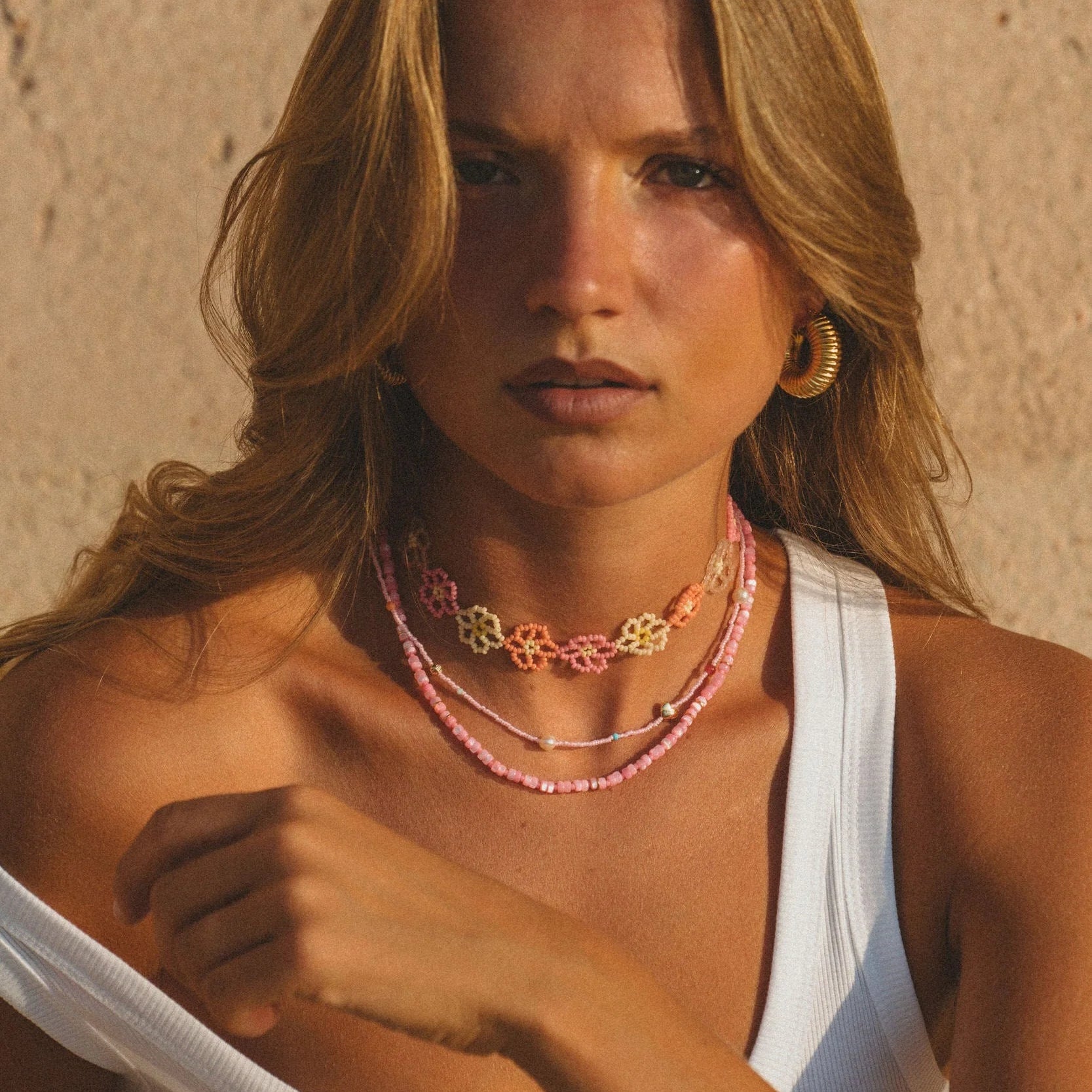 ANNI LU CALYPSO NECKLACE: FLAMINGO PINK