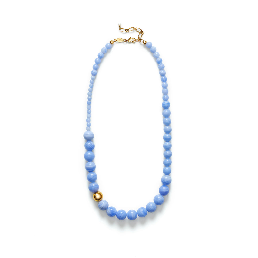 ANNI LU FLOAT NECKLACE: BLUE LACE AGATE