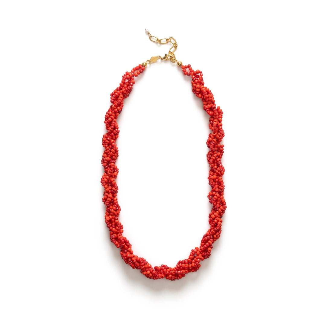 ANNI LU SCARLET WAVE NECKLACE: BRIGHT RED