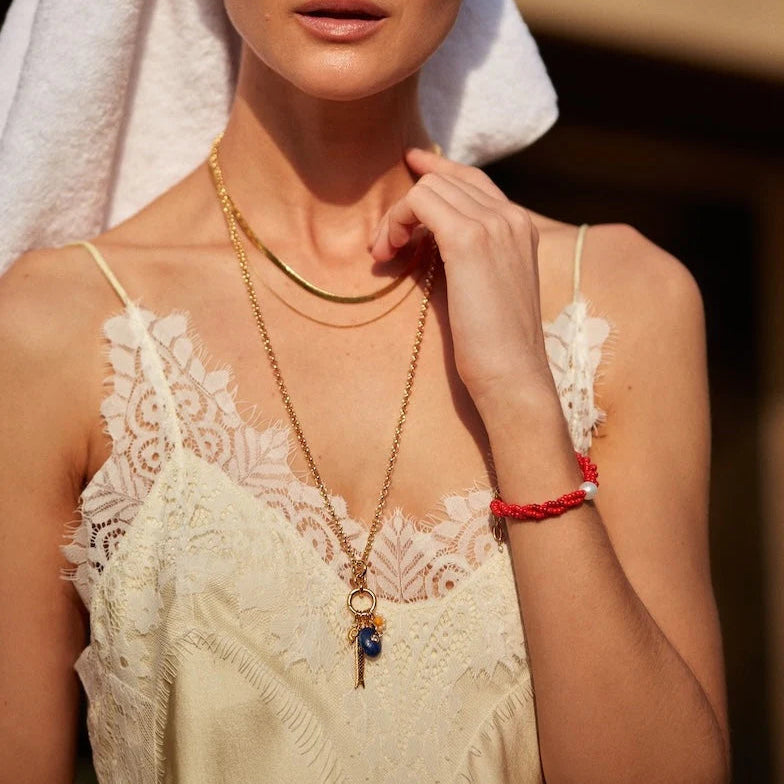 ANNI LU SCARLET WAVE BRACELET: BRIGHT RED