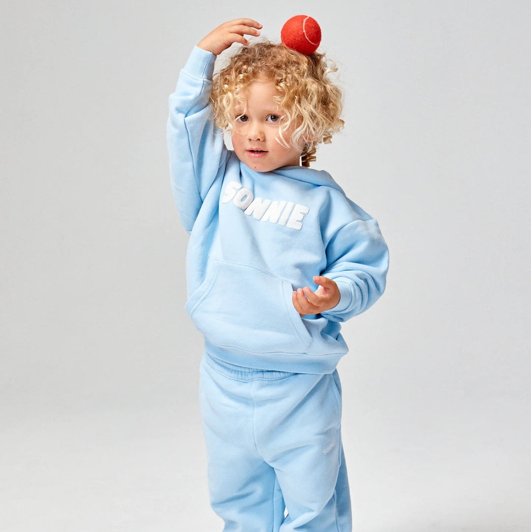 SONNIE PUFF PRINT HOODIE: BABY BLUE