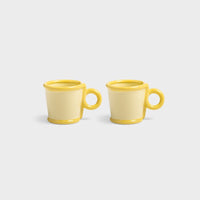 KLEVERING LOOP MUG 2PC SET: YELLOW / SML