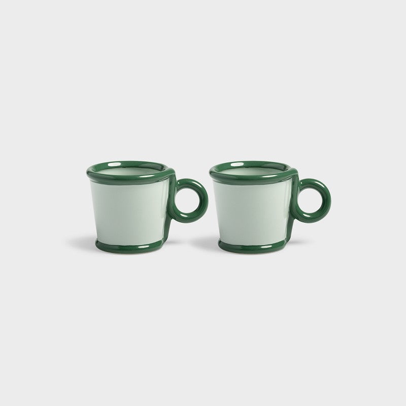 KLEVERING LOOP MUG 2PC SET: GREEN / SML