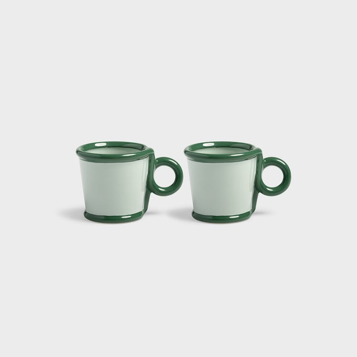 KLEVERING LOOP MUG 2PC SET: GREEN / SML