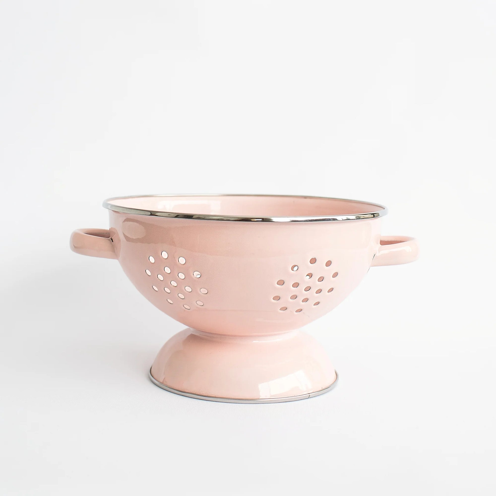 BIG BITE STUDIOS MEDIUM ENAMEL COLANDER: PINK