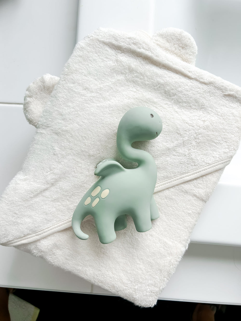 Winnie Parkes Diplo the Dino-Dragon teether in Sage