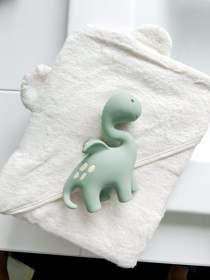 Winnie Parkes Diplo the Dino-Dragon teether in Sage
