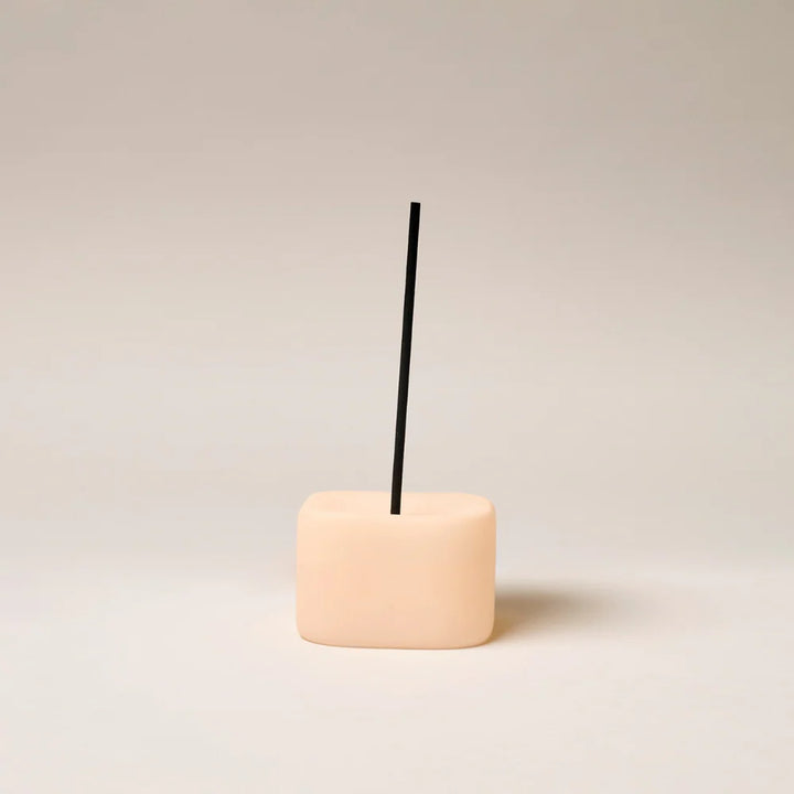 GENTLE HABITS FROSTED CUBE INCENSE HOLDER: PEACH