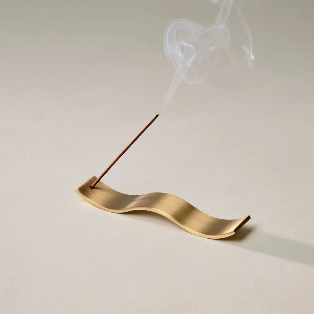 GENTLE HABITS BRASS WAVE INCENSE HOLDER