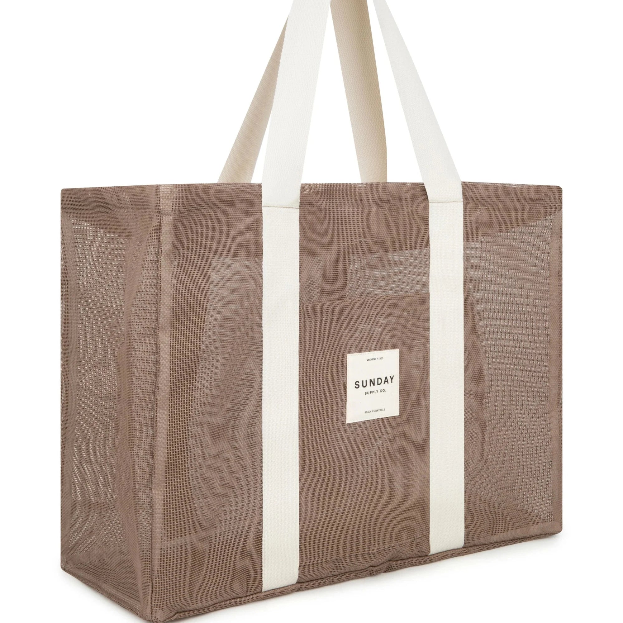 SUNDAY SUPPLY CO MESH BEACH BAG: HUSK