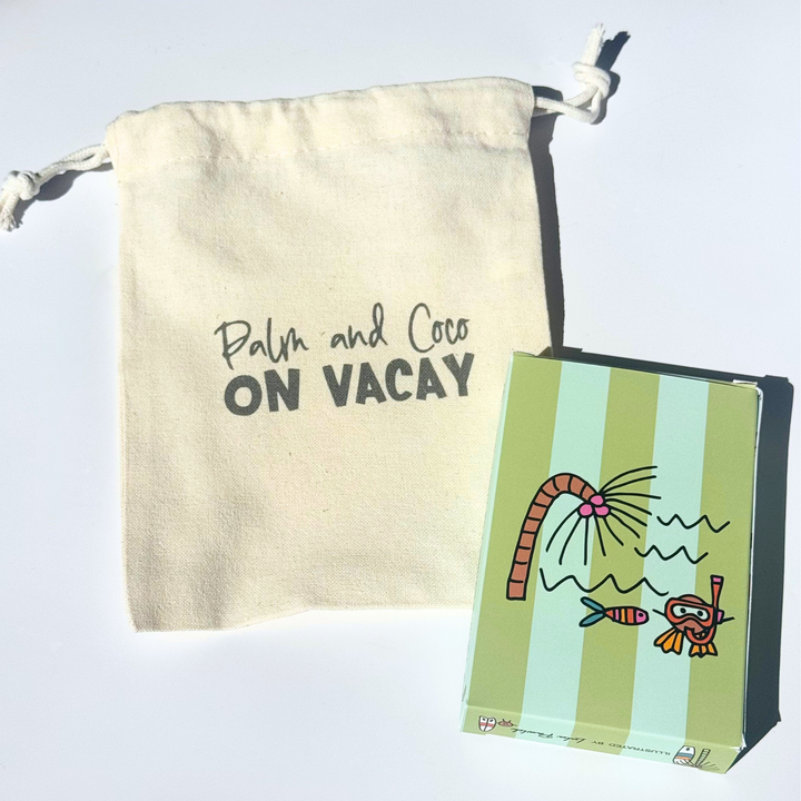 PALM &amp; COCO ON VACAY PLAYING CARDS: SAGE &amp; SEA STRIPE