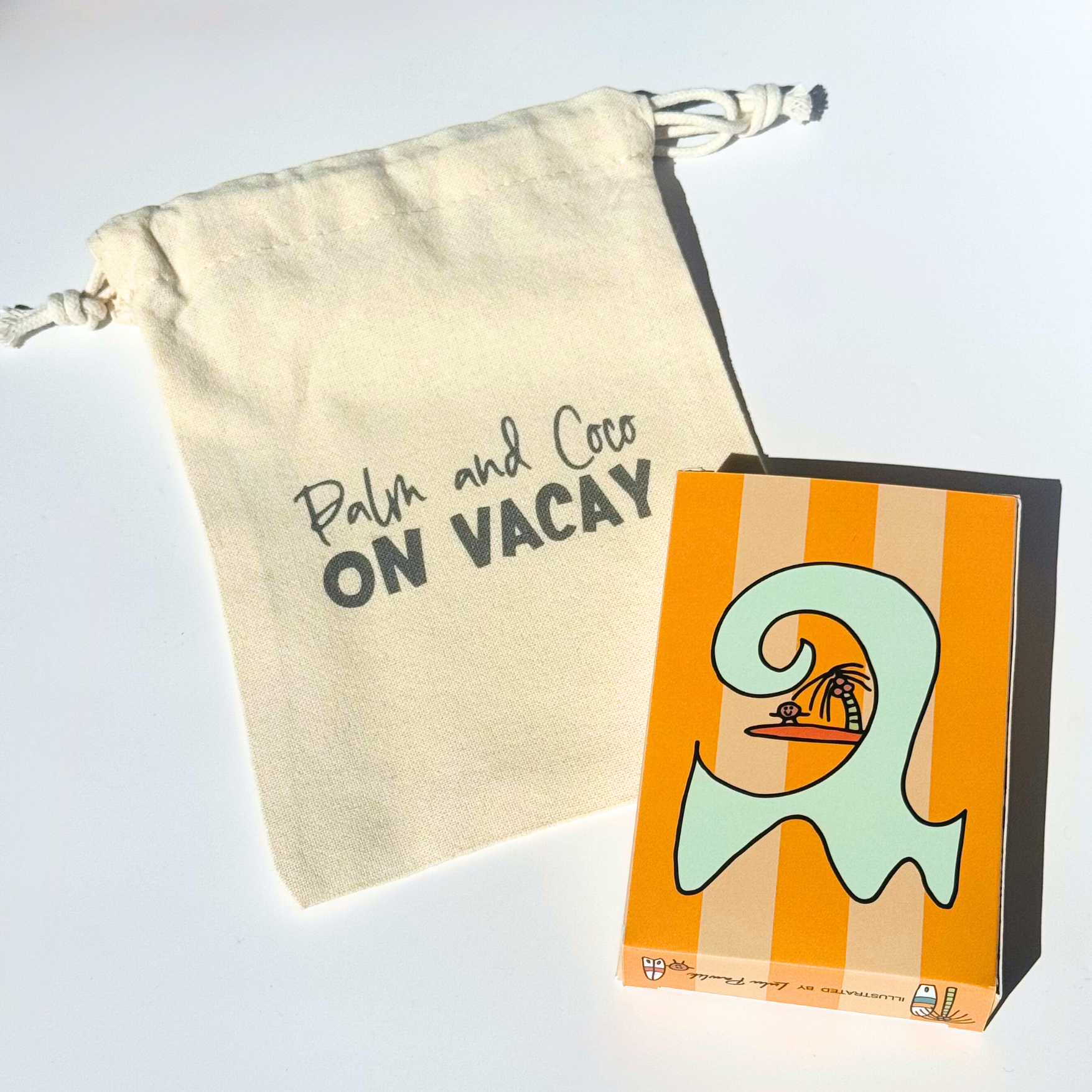 PALM & COCO ON VACAY PLAYING CARDS: YELLOW & SAND STRIPE