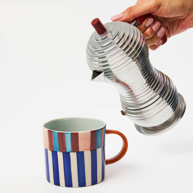 J & CO BLOOMIE MUG: BLUE STRIPE
