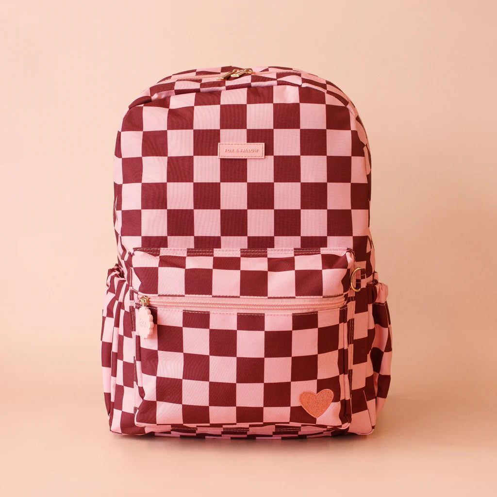 FOX & FALLOW BACKPACK: CHERRY CHECK