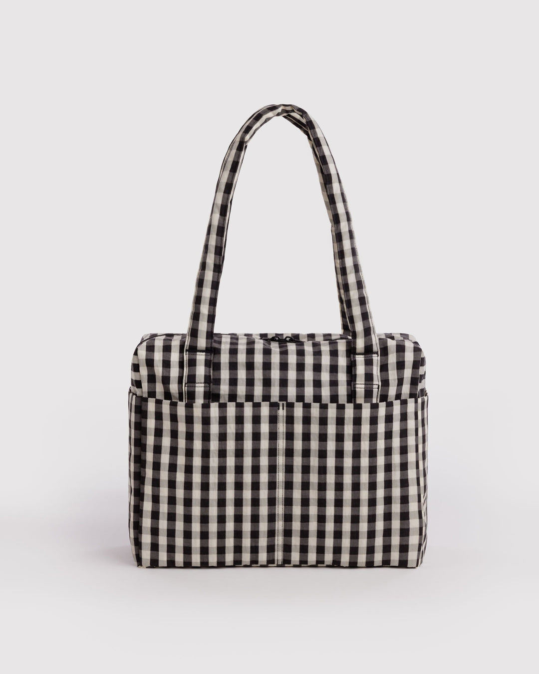 BAGGU SMALL CLOUD CARRY-ON: BLACK + CREAM GINGHAM
