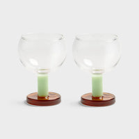 KLEVERING CANTINE GLASS 2PC SET: AMBER