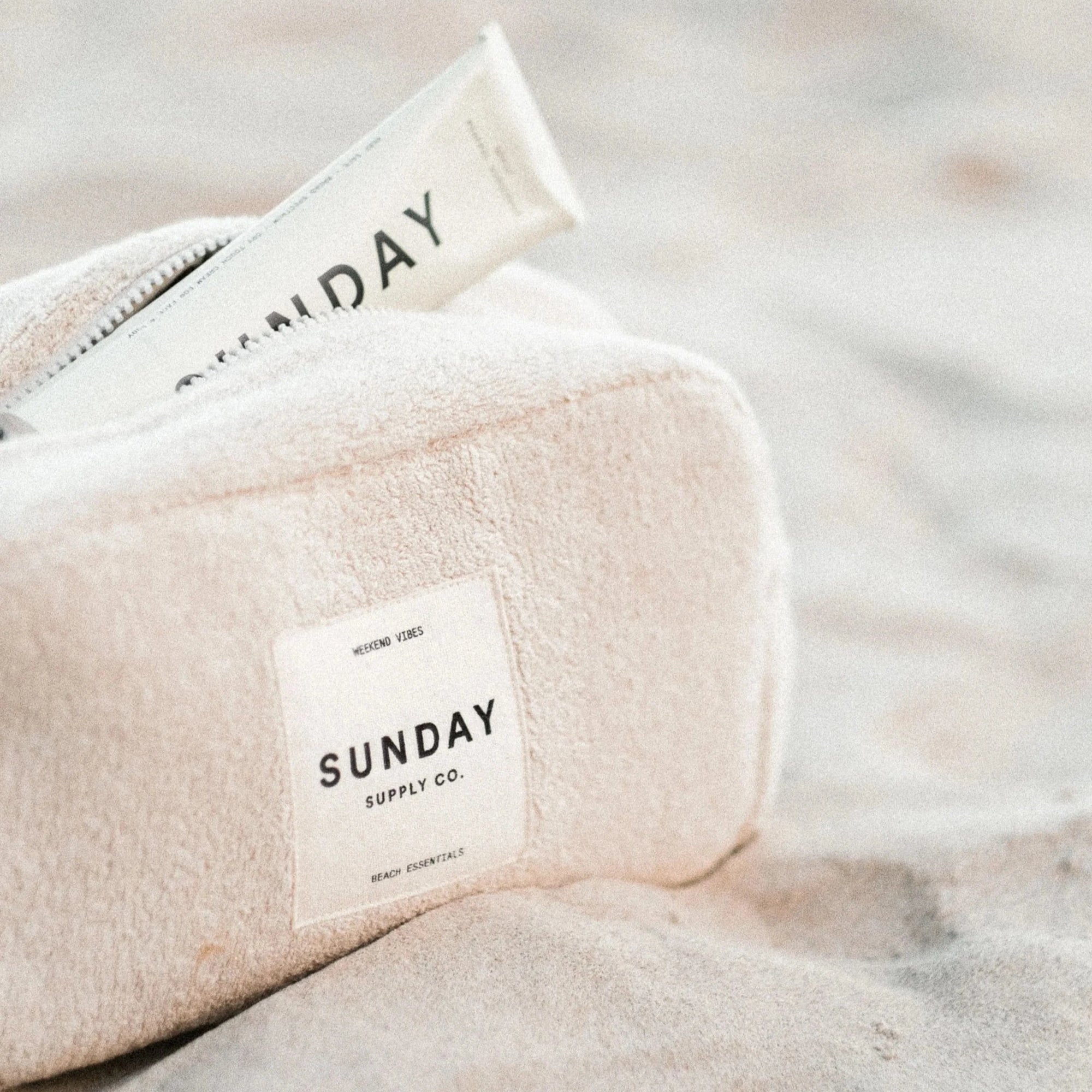 SUNDAY SUPPLY CO TOWELLING ACCESSORIES POUCH: DUNE