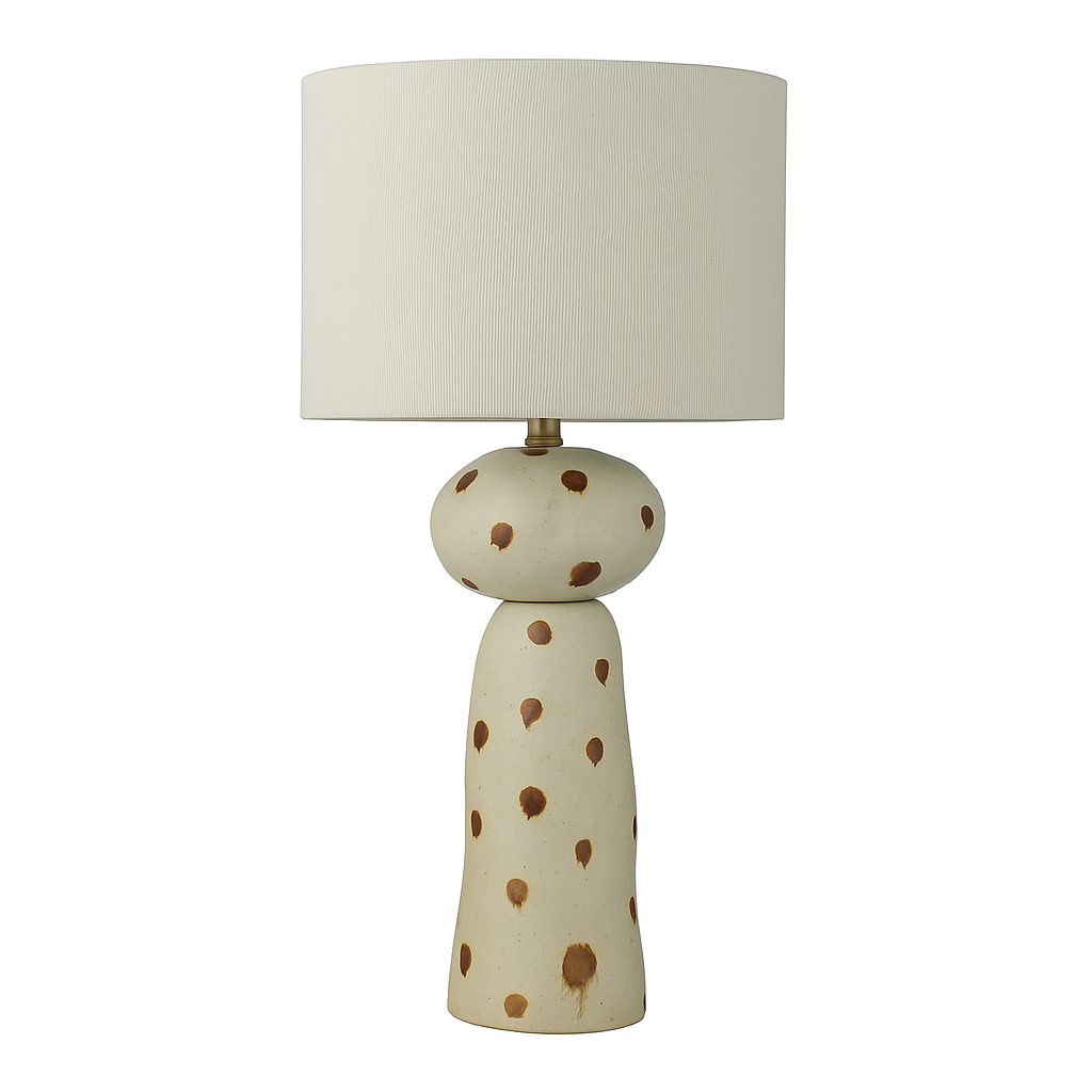 MANNING CERAMIC LAMP: IVORY/TAN