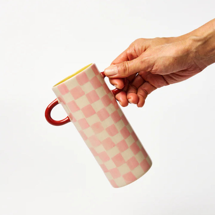 J &amp; CO GRIFFE BUD VASE: PINK CHECK