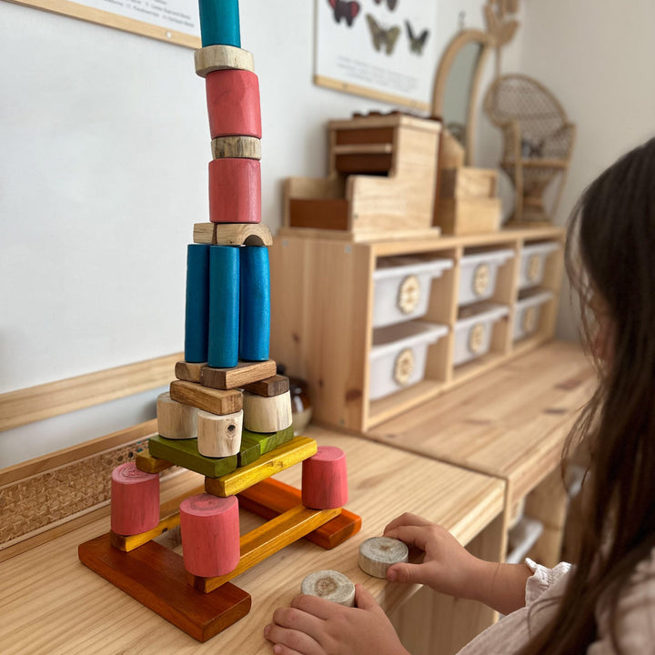 QTOYS COLOURFUL TREE BLOCKS