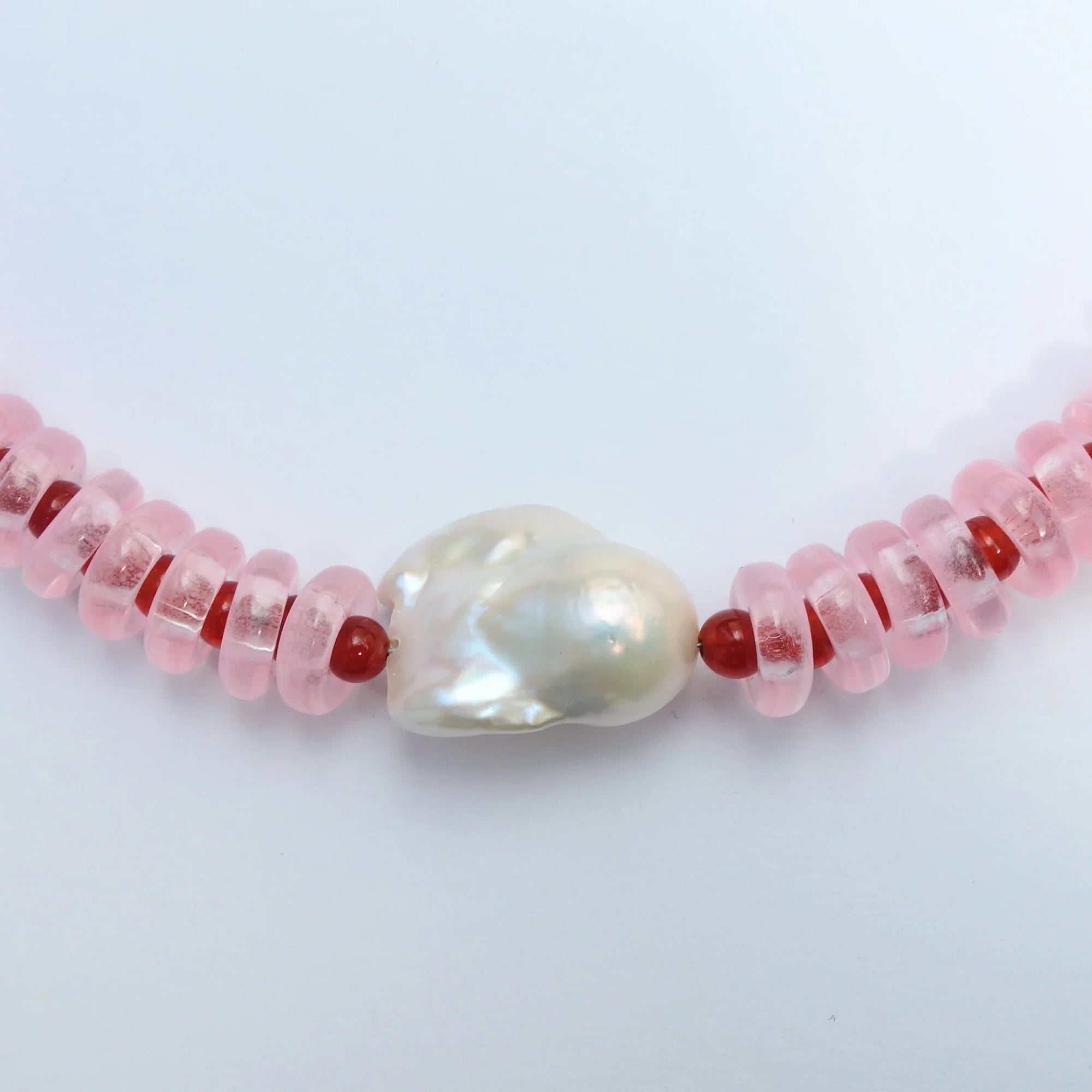 SANDRALEXANDRA RONDELLE WAVE NECKLACE: PINK & RED