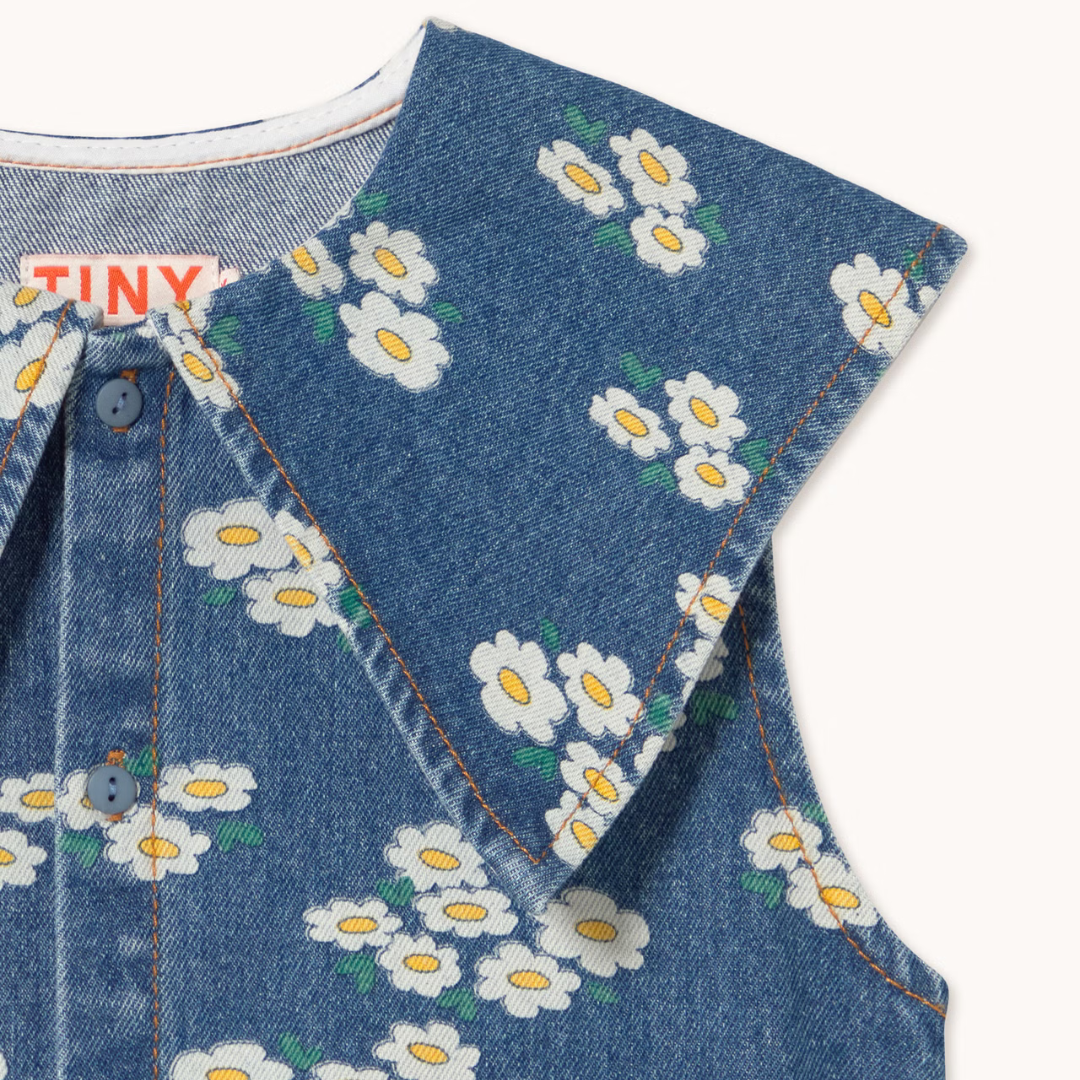 TINY COTTONS BLOSSOMS DENIM DRESS
