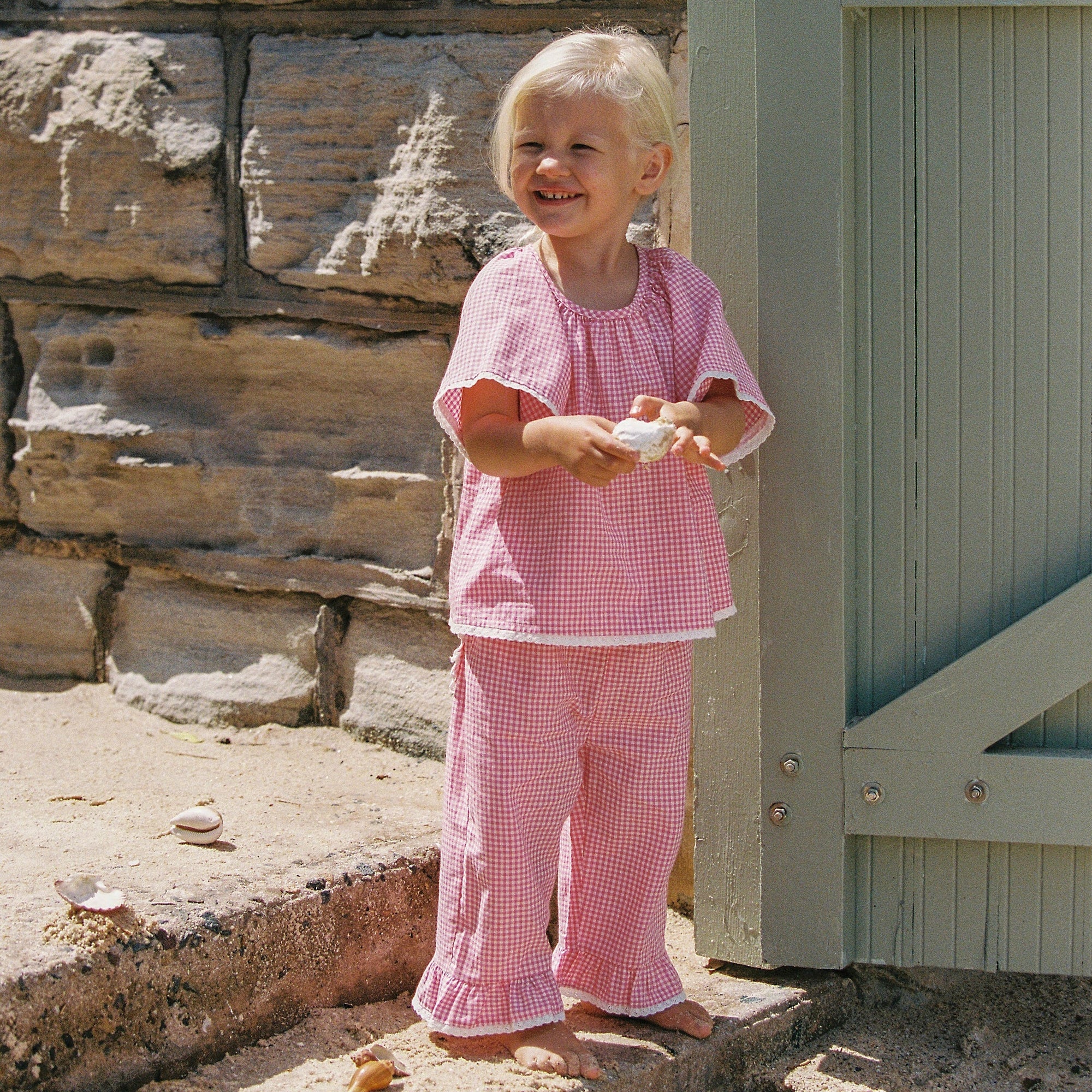 JUNI JNR PENNY BLOUSE: STAWBERRY GINGHAM