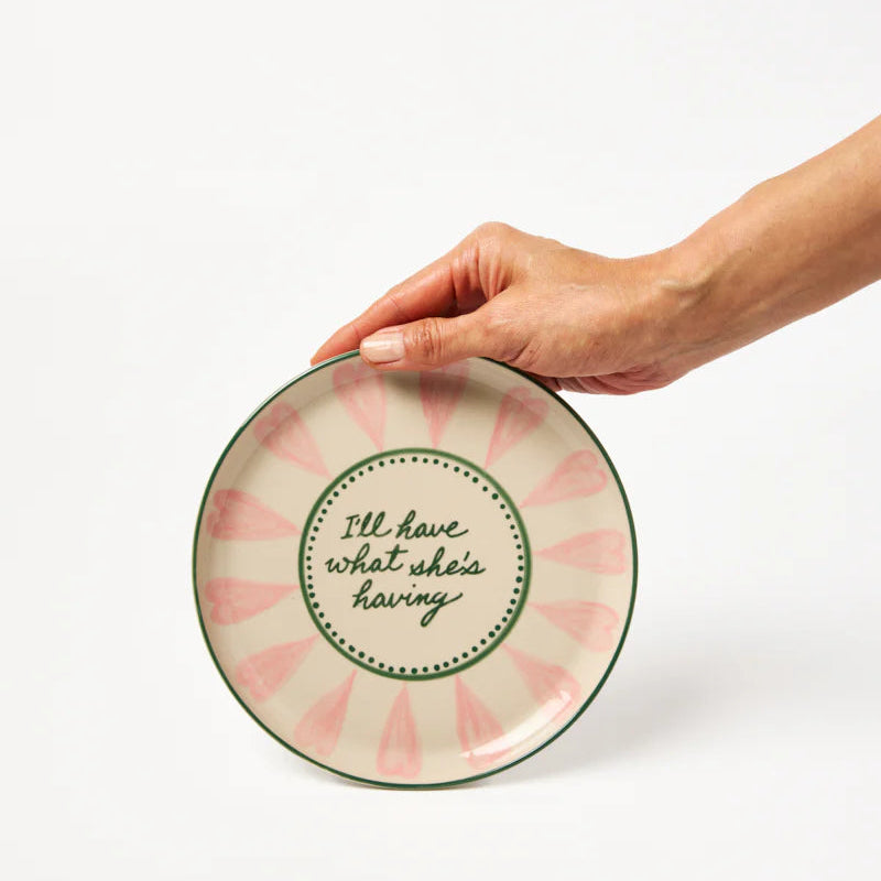 J &amp; CO LOVE NOTES PLATE: WHAT SHES HAVING