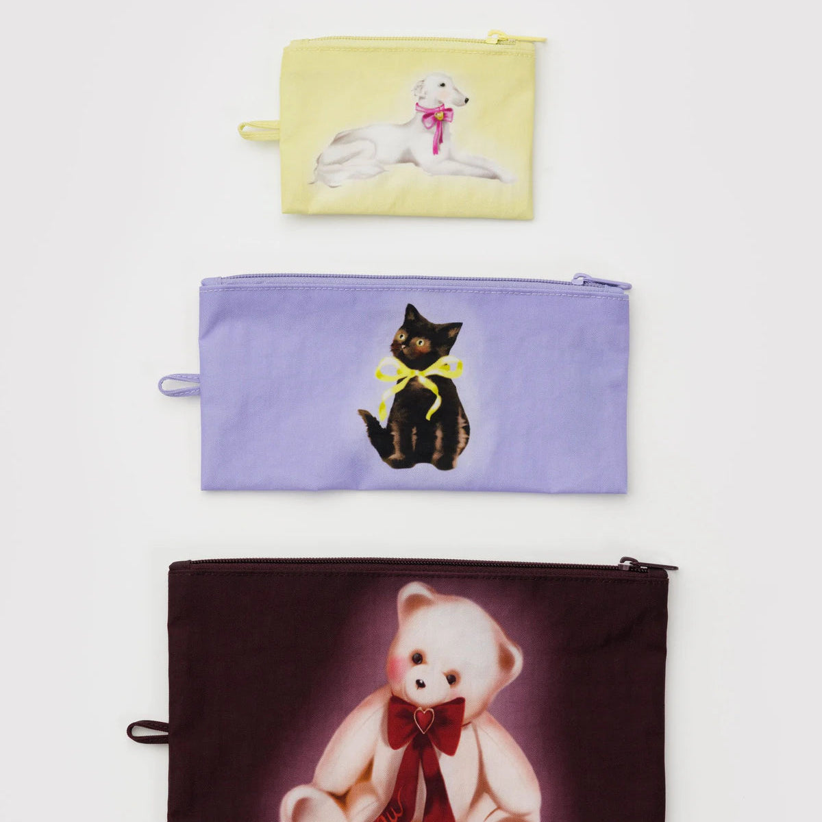 BAGGU FLAT POUCH SET: FANCY ANIMALS