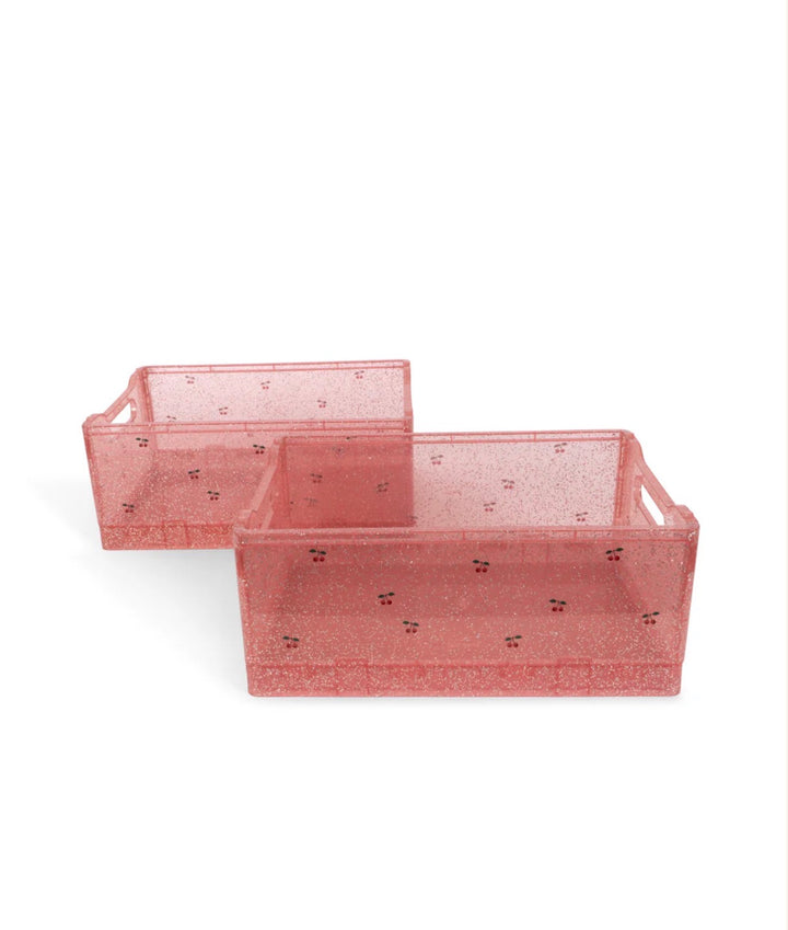 KONGES SLOJD GLITTER STORAGE BOX 2PC: SPARKLING BLUSH