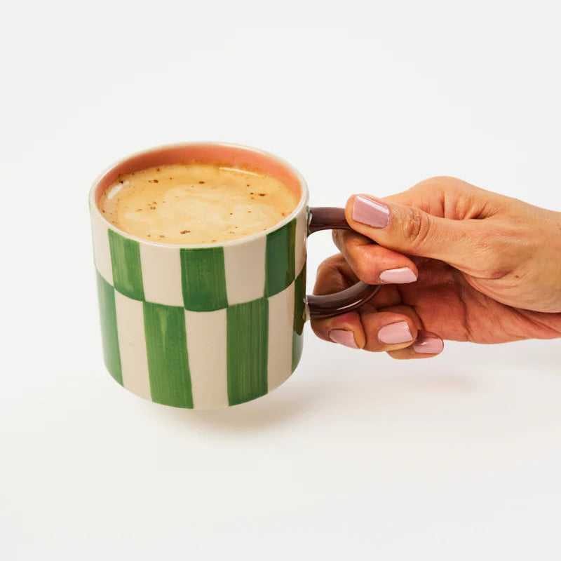 J & CO BLOOMIE MUG: GREEN CHECK