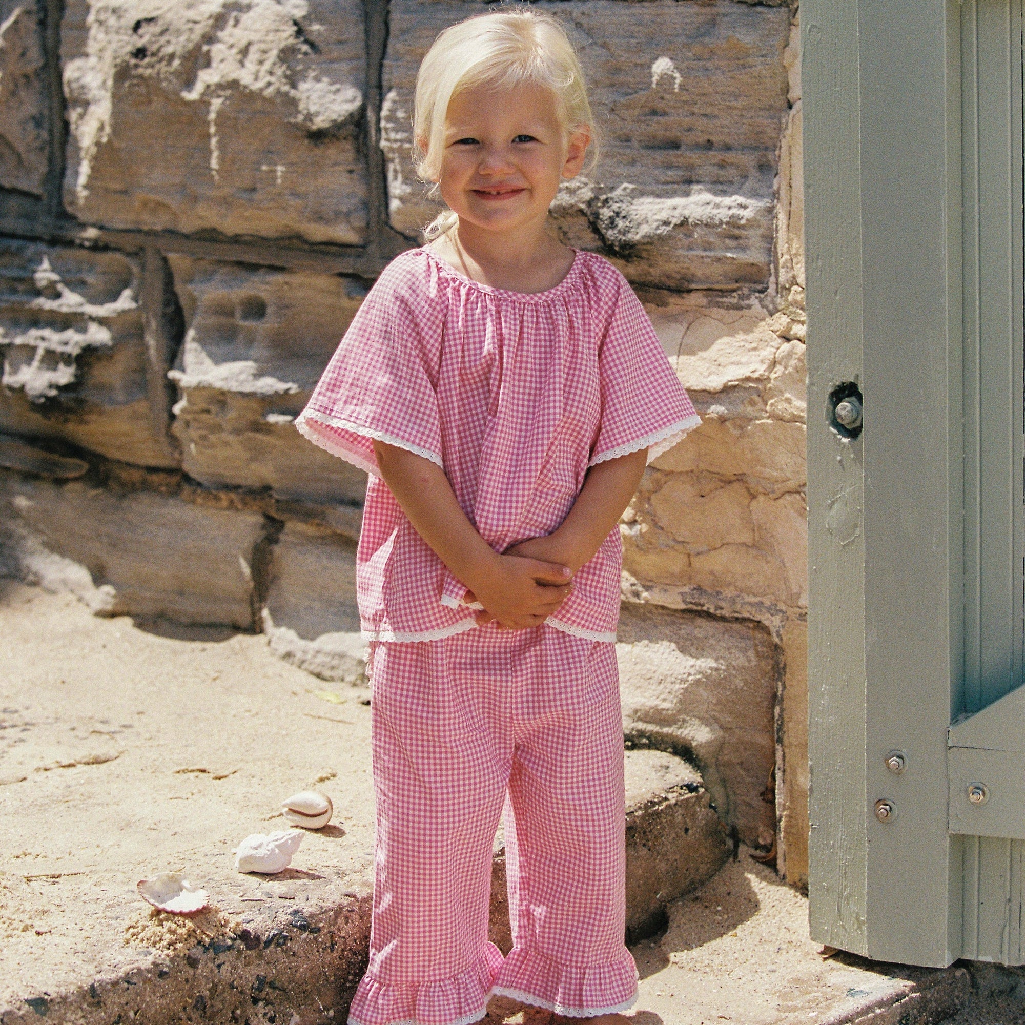 JUNI JNR PENNY BLOUSE: STAWBERRY GINGHAM