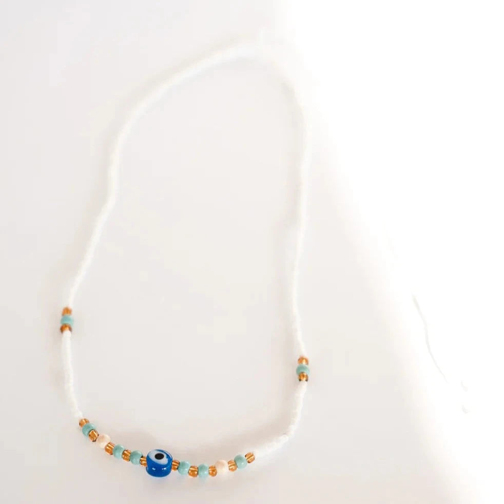 HIBISCUS THE LABEL THE EYE BEADED NECKLACE