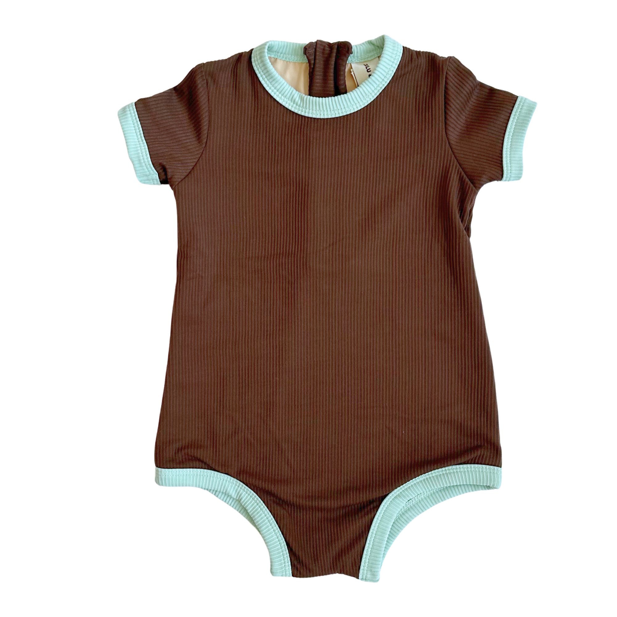 ZULU & ZEPHYR MINI INFANT ONESIE: CACAO