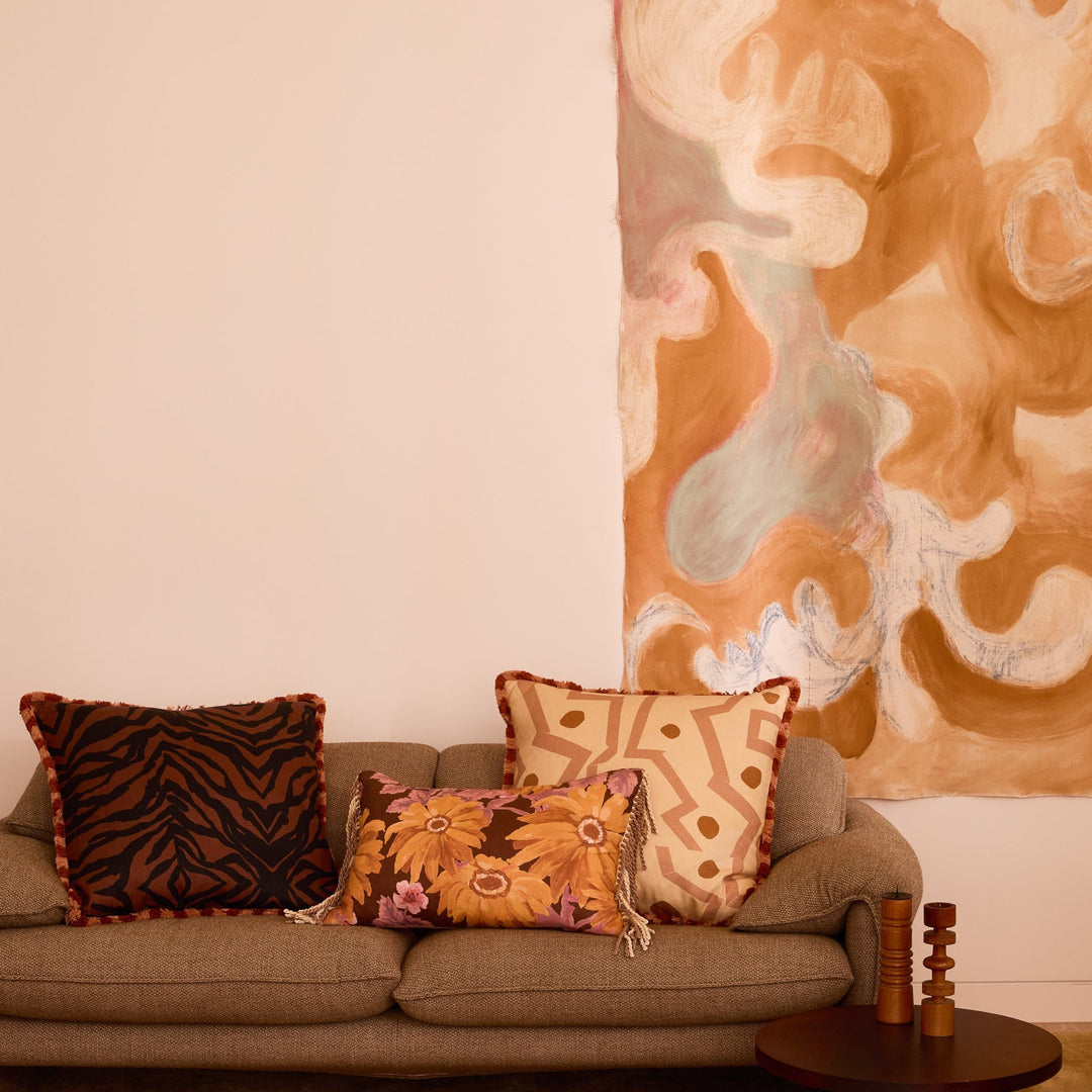 BONNIE AND NEIL MEMPHIS CUSHION: WHEAT/ 60CM, lifestyle