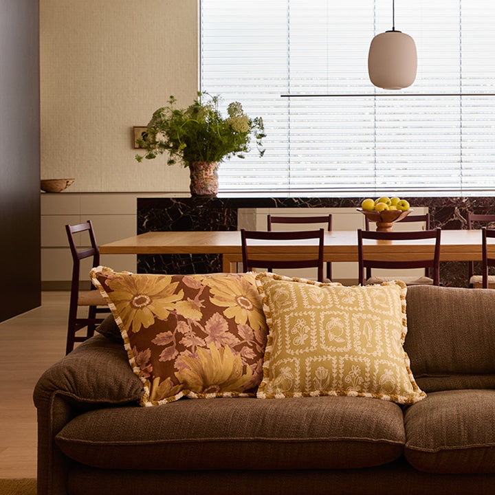 BONNIE AND NEIL MARIGOLD CUSHION: MUSTARD/ 60CM, lifestyle