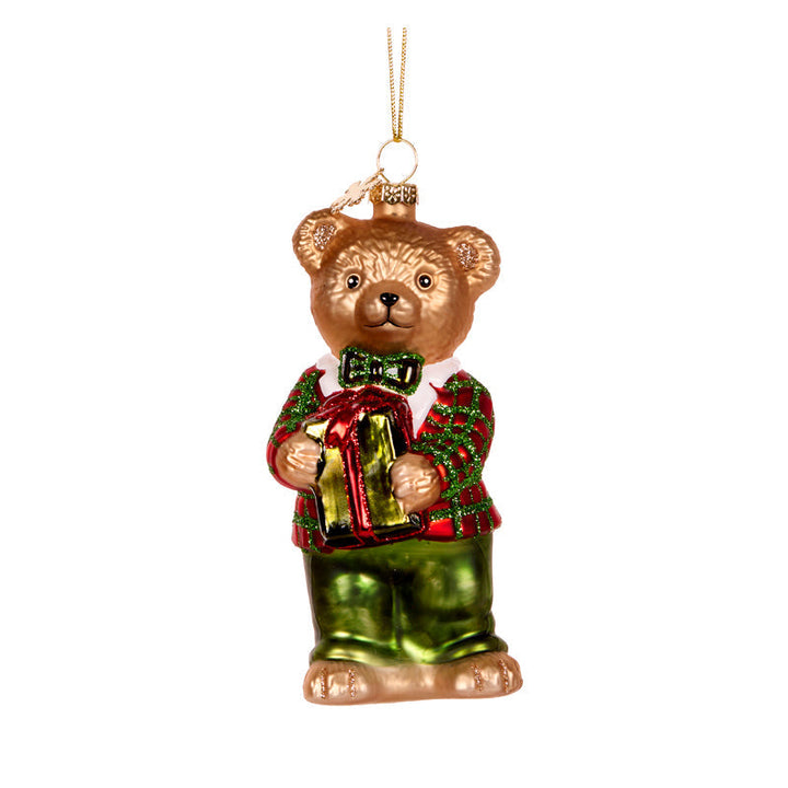 BOY BEAR GLASS ORNAMENT 2