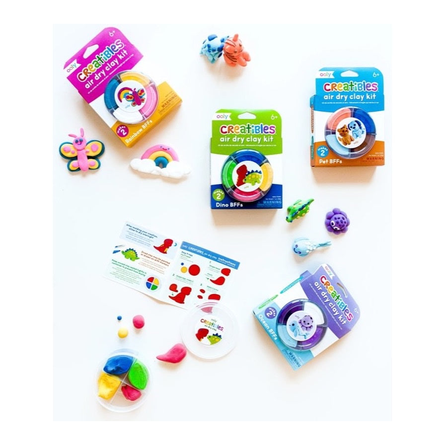 OOLY CREATIBLES AIR DRY CLAY KIT, DINO BFFS