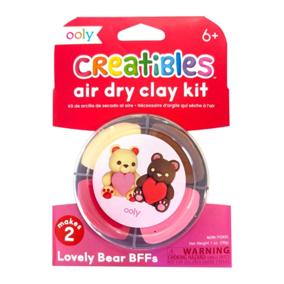 OOLY CREATIBLES AIR DRY CLAY KIT, LOVELY BEAR BFFS