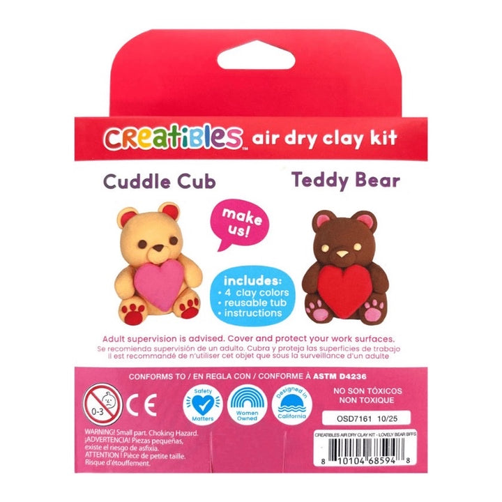 OOLY CREATIBLES AIR DRY CLAY KIT, LOVELY BEAR BFFS