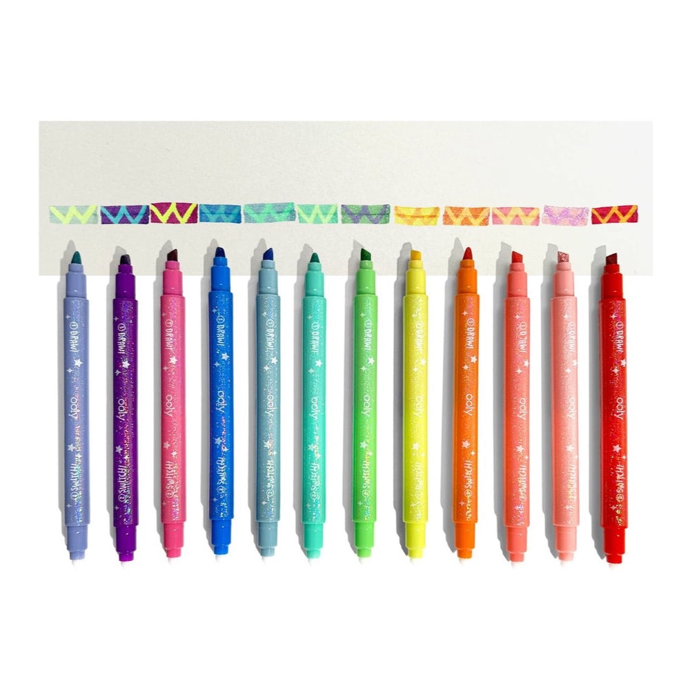 OOLY MARKERS, SWITCHEROO SPARKLE MARKERS/12