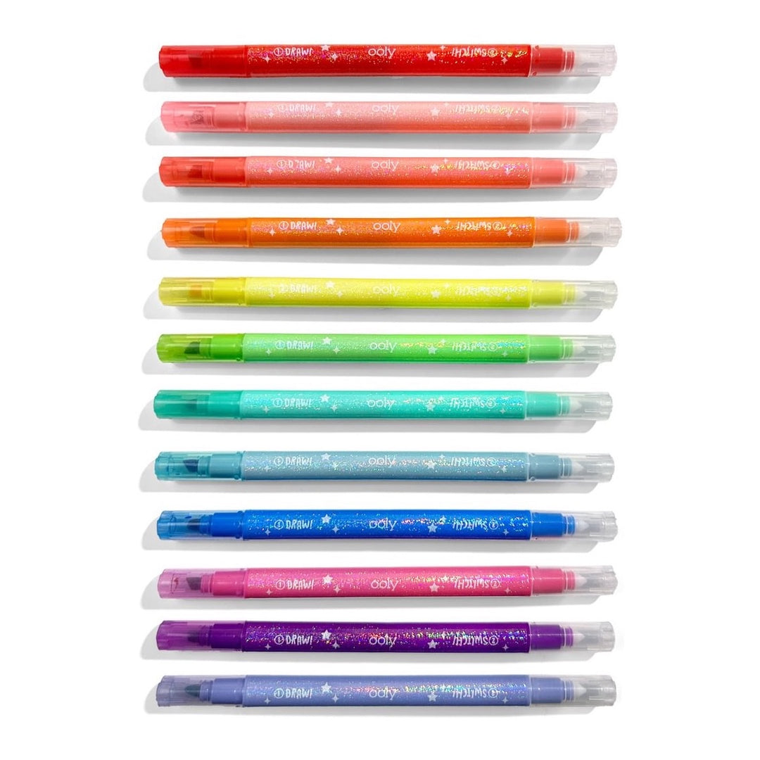 OOLY MARKERS, SWITCHEROO SPARKLE MARKERS/12