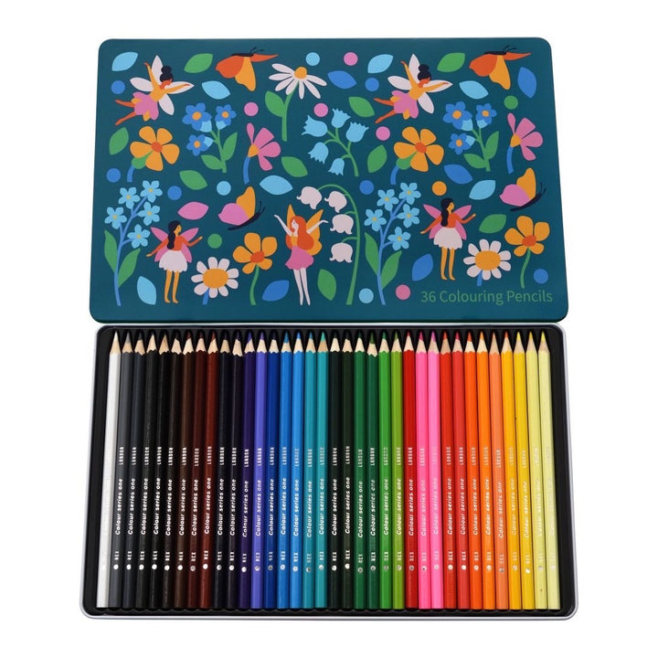 REX LONDON 36 COLOURING PENCILS, FAIRIES IN THE GARDEN